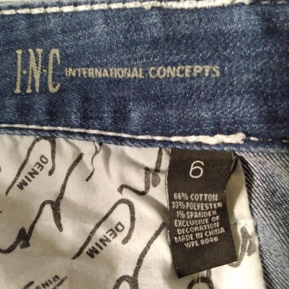 INC International Concepts Denim Bermuda Shorts Blue Size 6 - Picture 7 of 8